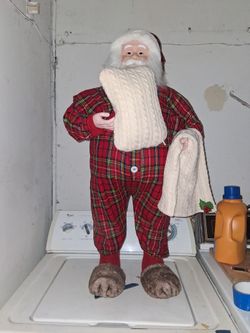 3 And Half Foot Santa And 24In Santa. 3 Nut Crackers, 