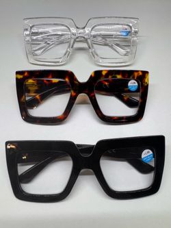 3 Pack Stylish Women’s Reading Glasses +1.50 Blue Light Blocking New Readers