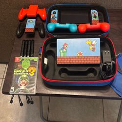 Nintendo Switch W/ Mario Skin & Accessories 