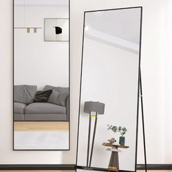 Long Mirror With Black Frame