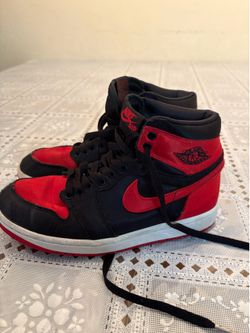 Nike Air Jordan 1 retro Satin Red/black womans size 7