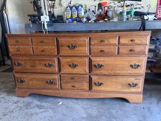 Wood Dresser set with Brass Hardware