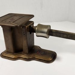 VINTAGE PELOUZE MFG CO. BRASS COLORED AND BRASS POSTAL SCALE CHICAGO IL