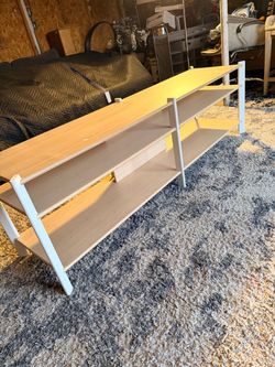 JÄTTESTA TV unit, white/light bamboo, 63x15 3/4x19 1/4"