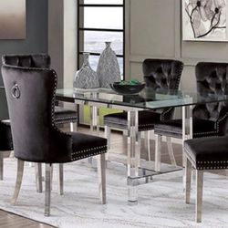 7 Pc Acrylic Glass Dining Table Set Brand New In Box 