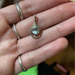 Aquamarine And Sterling Silver Pendant 