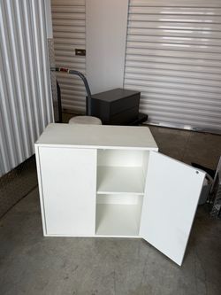 White 2-Door Storage Cabinet – DIY Project / Spa, Salon or Home
