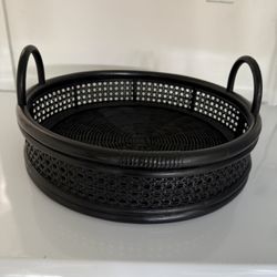 Large Rattan Tray With Handles 