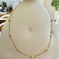 18K YELLOW GOLD DIAMOND NECKLACE 