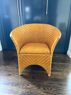 Leather rattan chair