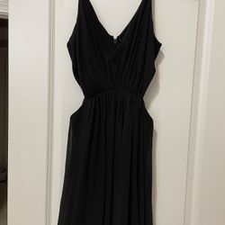 Bebe Black Dress- V Openings On Each Side