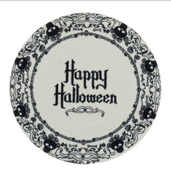 Kohl's White Skull Happy Halloween Braided Round Placemats Set Of 2