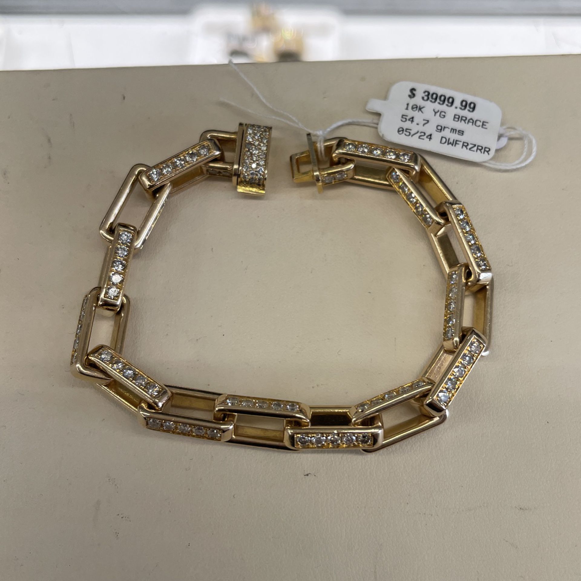 10kt Diamond Bracelet Yellow Gold 54.7 Grms 
