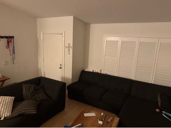 Navy blue sectional couch