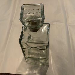 Vintage 1800 Tequila Glass Decanter Bottle With Original Glass Stopper 