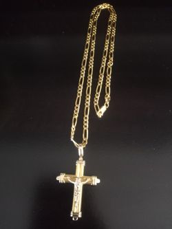 18k Italian Solid 18K Gold Chain And Pendant