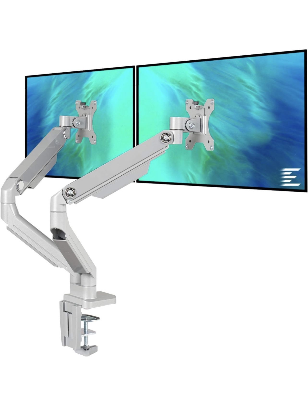Dual Arm Monitor Stand - Height Adjustable Desk Monitor Mount Fits for 2 Computer Screens 17 to 32 inches - Each Arm Holds up to 17.6 lbs