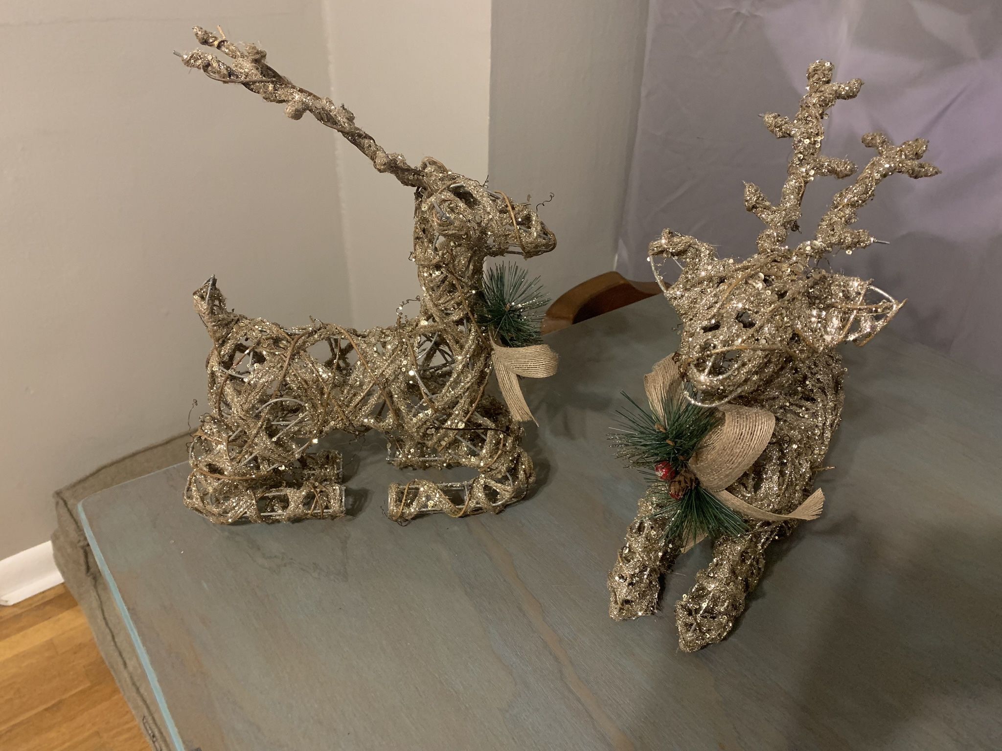Gold Reindeer pair - Christmas Decor