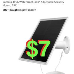 6W Solar Panel Charger, Solar Panel with Micro USB & USB-C Port for DC 5V Outdoor Rechargeable Battery Camera, IP66 Waterproof, 360° Adjustable Securi