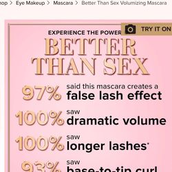 TOO FACED BETTER THEN SEX BLACK MASCARA NEW