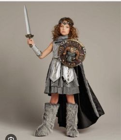 Girls Viking Warrior Halloween Costume Set, size 16