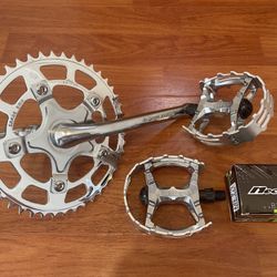 SR Sakae Ringo Cranks Chrome 175mm Old School BMX Bear Trap Pedals 