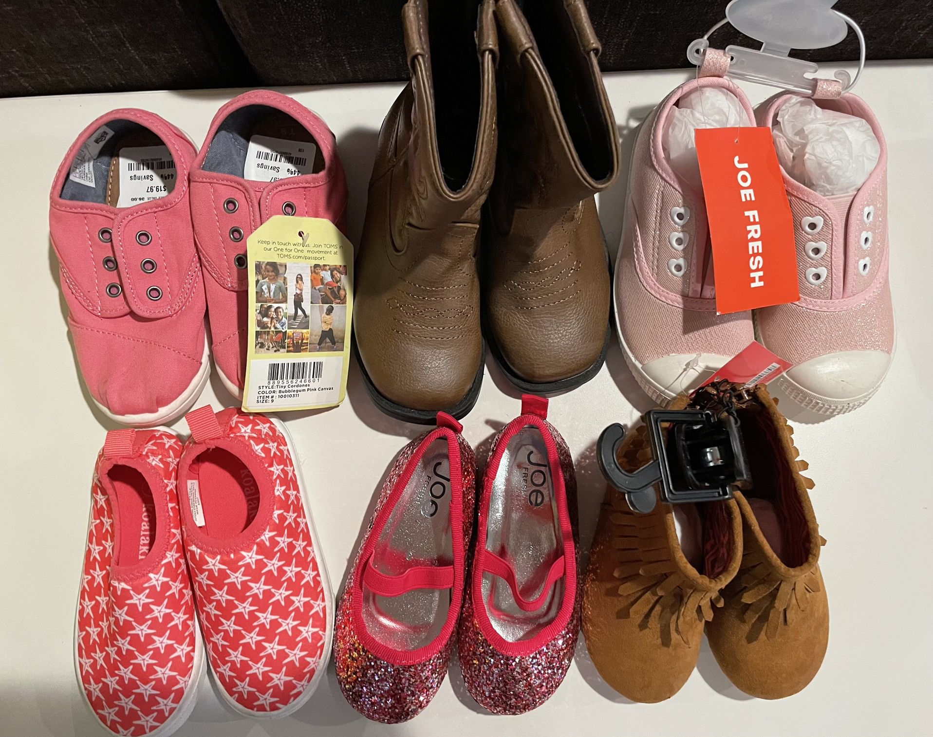 NEW! 6 Pairs Size 9 Girls Footwear 
