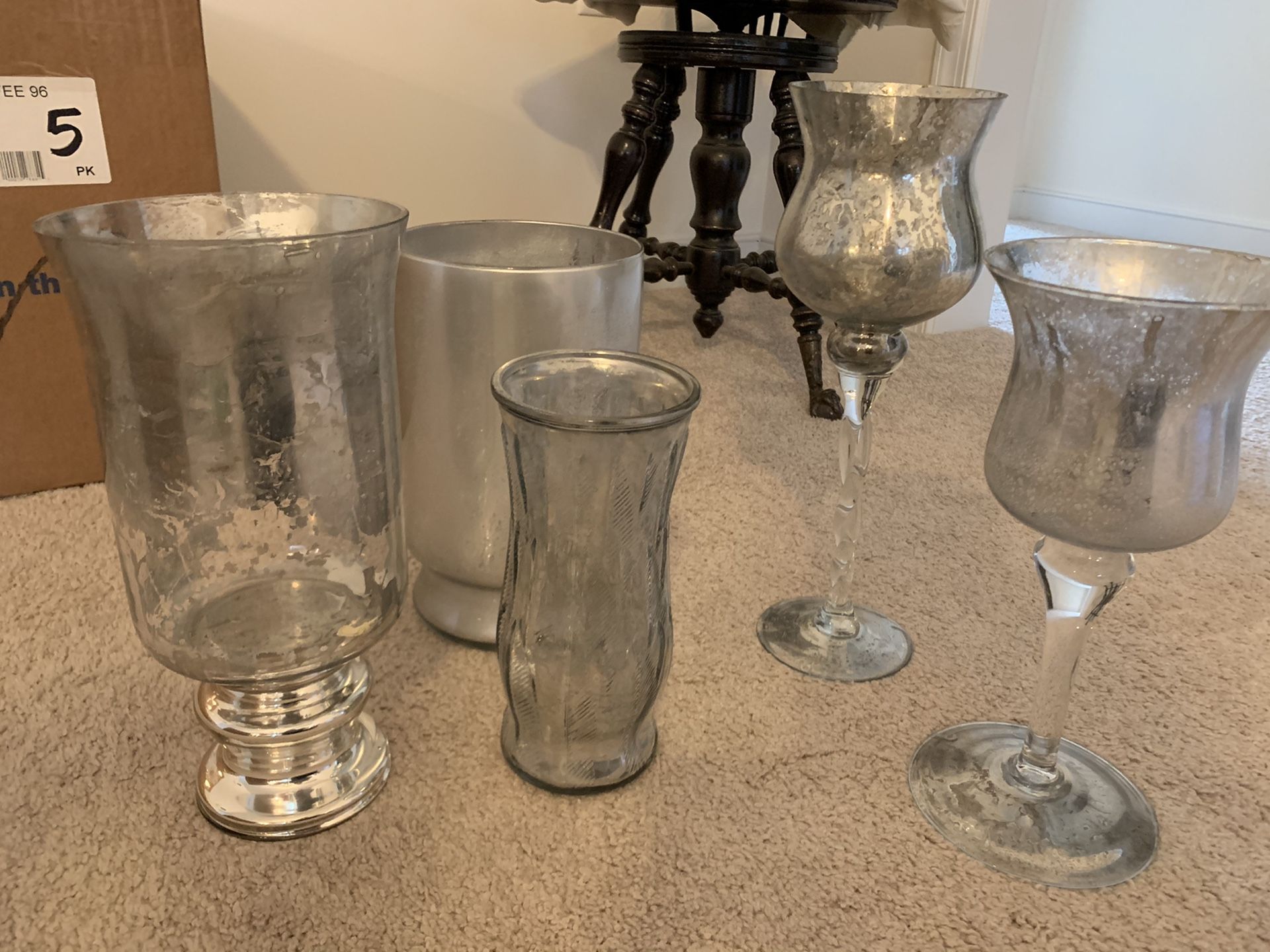 60 Mercury Glass Votives - Various Heights, Shapes, and Sizes