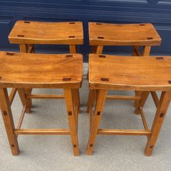 4 Wooden Stools. 24"