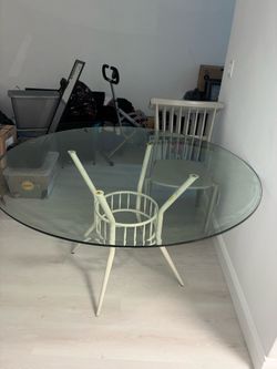 Glass dining table