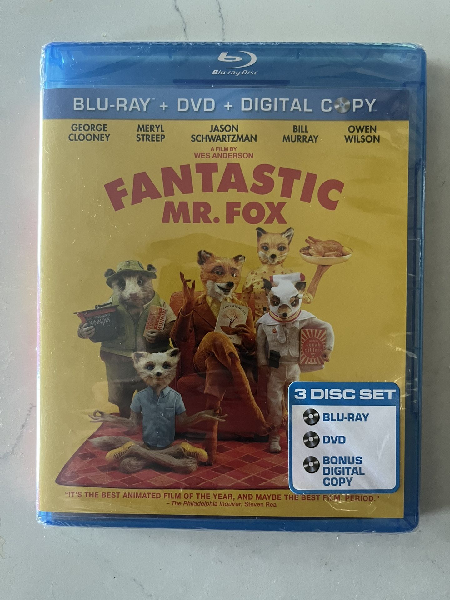 Brand New Factory Sealed Mr. Fantastic Fox Blu-Ray 3 Disc Set