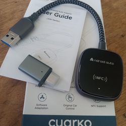 ADAPTER WIRELESS ANDROID AUTO TECNOLOGIC NFC USB A/USB-C UPDATED 2025 VEHICLES 