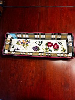 Oneida Strawberry Plaid Serving Tray/Platter