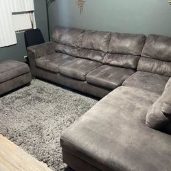 L Shaped Sectional, With Ottoman