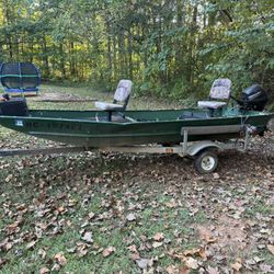 14’ John Boat With Motor. Trailer has No Title