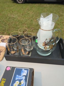 Pitcher and 5 glasses