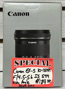 Canon EF-S 10-18mm F/4.5 - 5.6 IS STM Wide Angle Zoom Lens