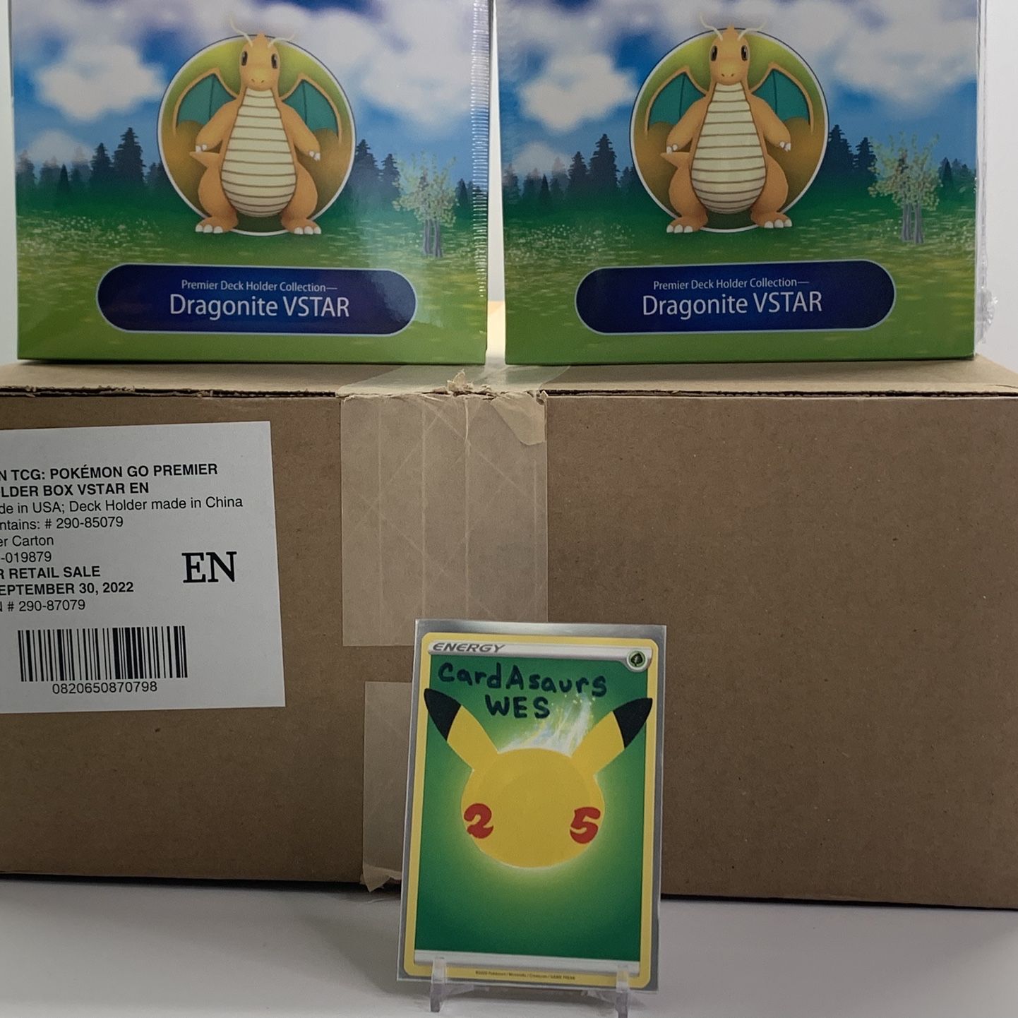  Pokémon TCG: Pokémon GO Premier Deck Holder  Collection—Dragonite VSTAR : Toys & Games