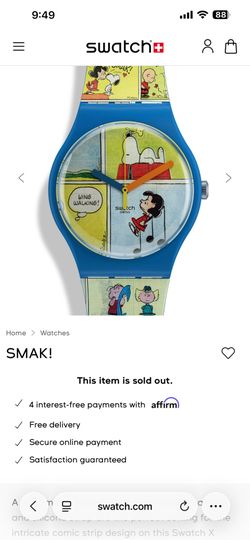 SWATCH WATCH Peanuts ‘Smak’ Limited Model