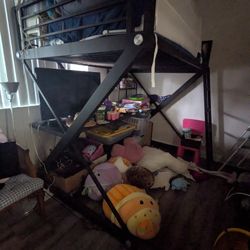 Metal Bunk Bed Frame With Desk 