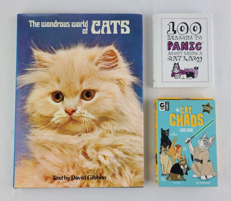 2 Cat Books - Being A Cat Lady and Vintage World of Cats