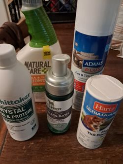 Pet Flea Treatment & Carpet Cleaning Lot – 8 Items (3 Brand New!)
