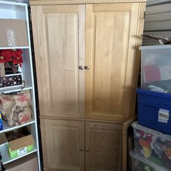 Corner Armoire In Natural Unfinished Condition