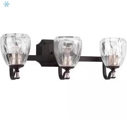 Progress Lighting Anjoux Collection 23 in. 3-Light Antique Bronze Clear Water Glass Luxury New Tradi
