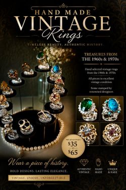 💍 Hand-Made Vintage Rings from the 1960s & 1970s $25-$45