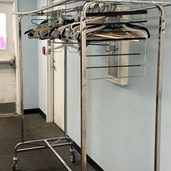 clothing rack with hangers