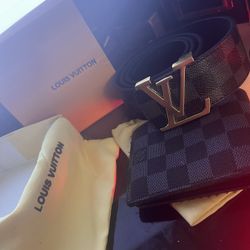 Black Louis Vuitton Belt And Wallet