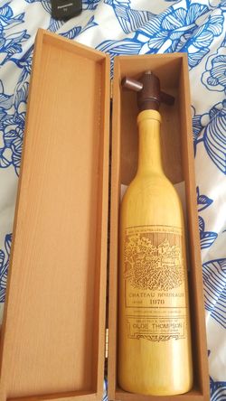 Wooden pepper grinder Chateau Bordeaux 1970 Olde Thompson Camarillo CA wine bottle grinder
