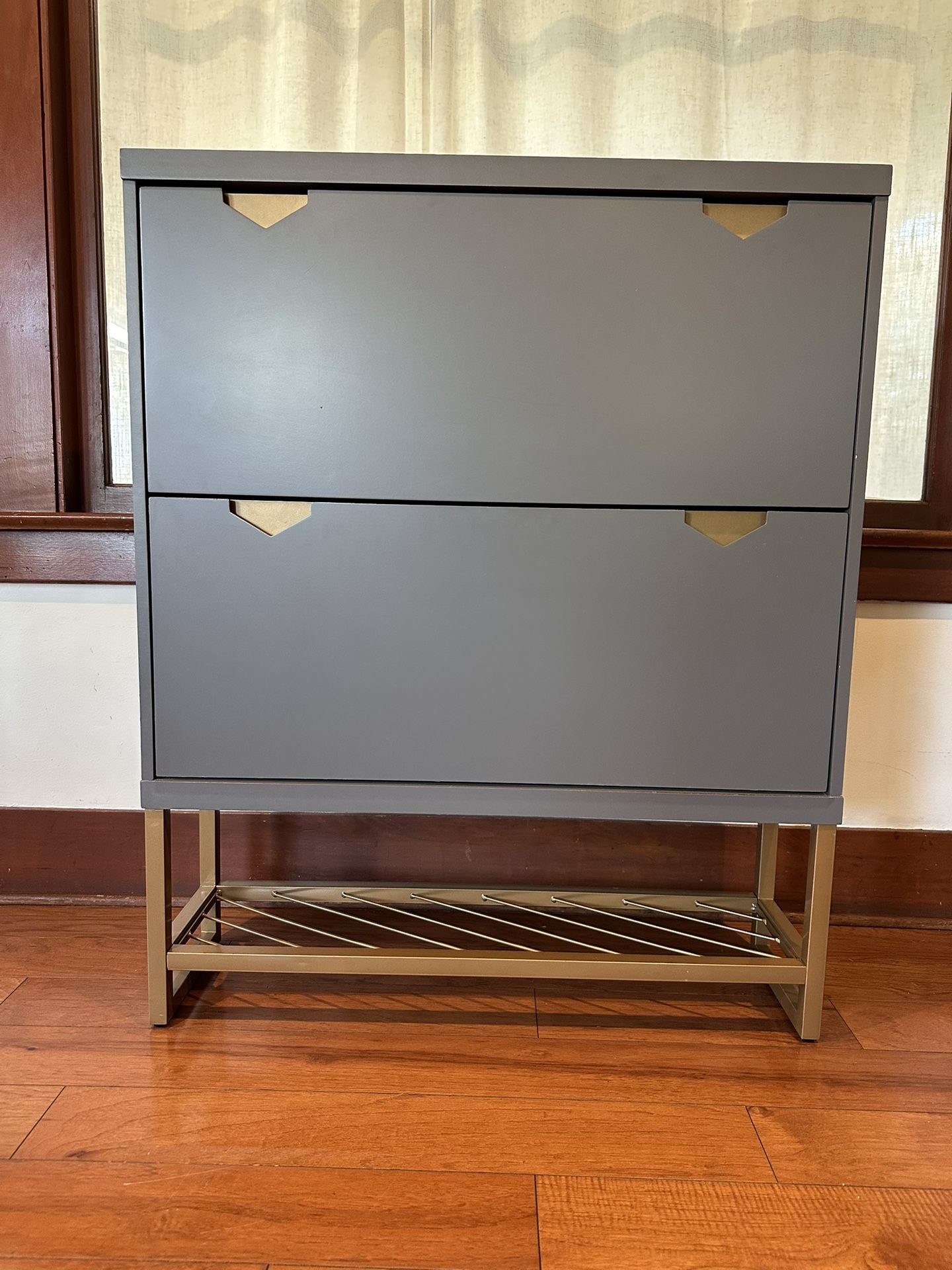 Brielle Entryway Shoe Storage with 2 Fold Out Drawers and a Bottom Shelf