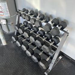 5-50 Pound Dumbbell Set & Weight Rack